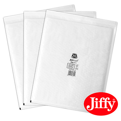 50 x Jiffy Airkraft Size 7 White Bubble Envelopes Bags 340x445mm (JL7W)